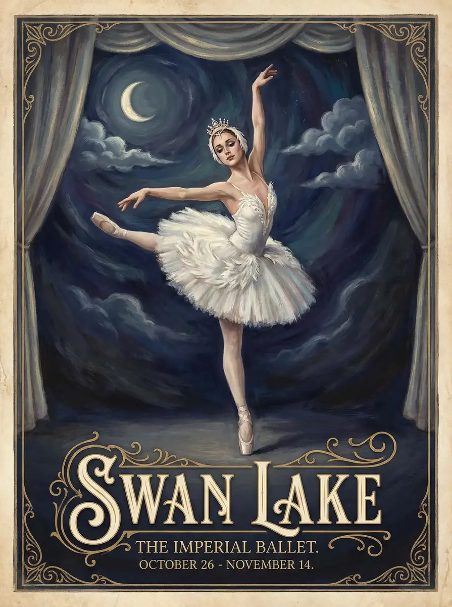 天鹅湖芭蕾舞剧海报 - 尤物
